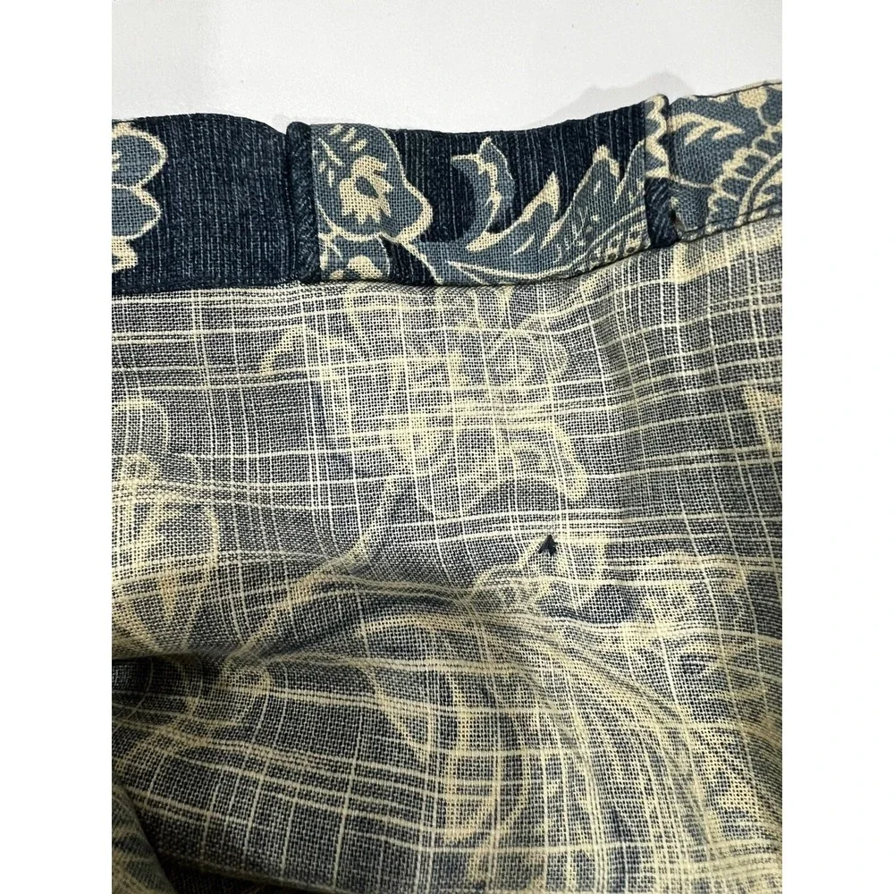 Waverly Home Classics Blue Indigo Indian Print Euc 84 X 42  Cotton Two Panels
